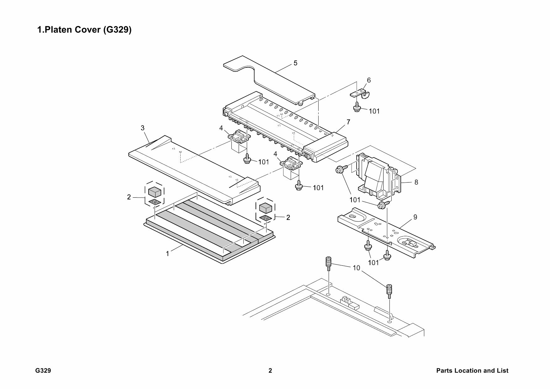 RICOH Options G329 PLATEN-COVER-TYPE-3800C Parts Catalog PDF download-4